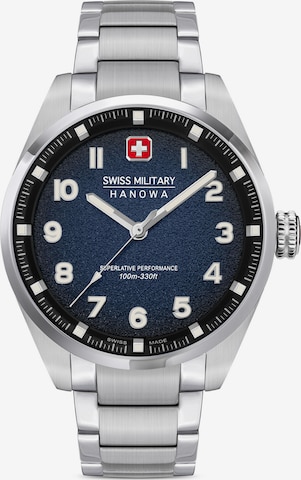 SWISS MILITARY HANOWA Analoog horloge 'Greyhound' in Zilver: voorkant