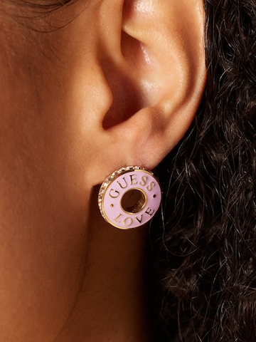 GUESS Earrings 'Sportiv' in Purple: front