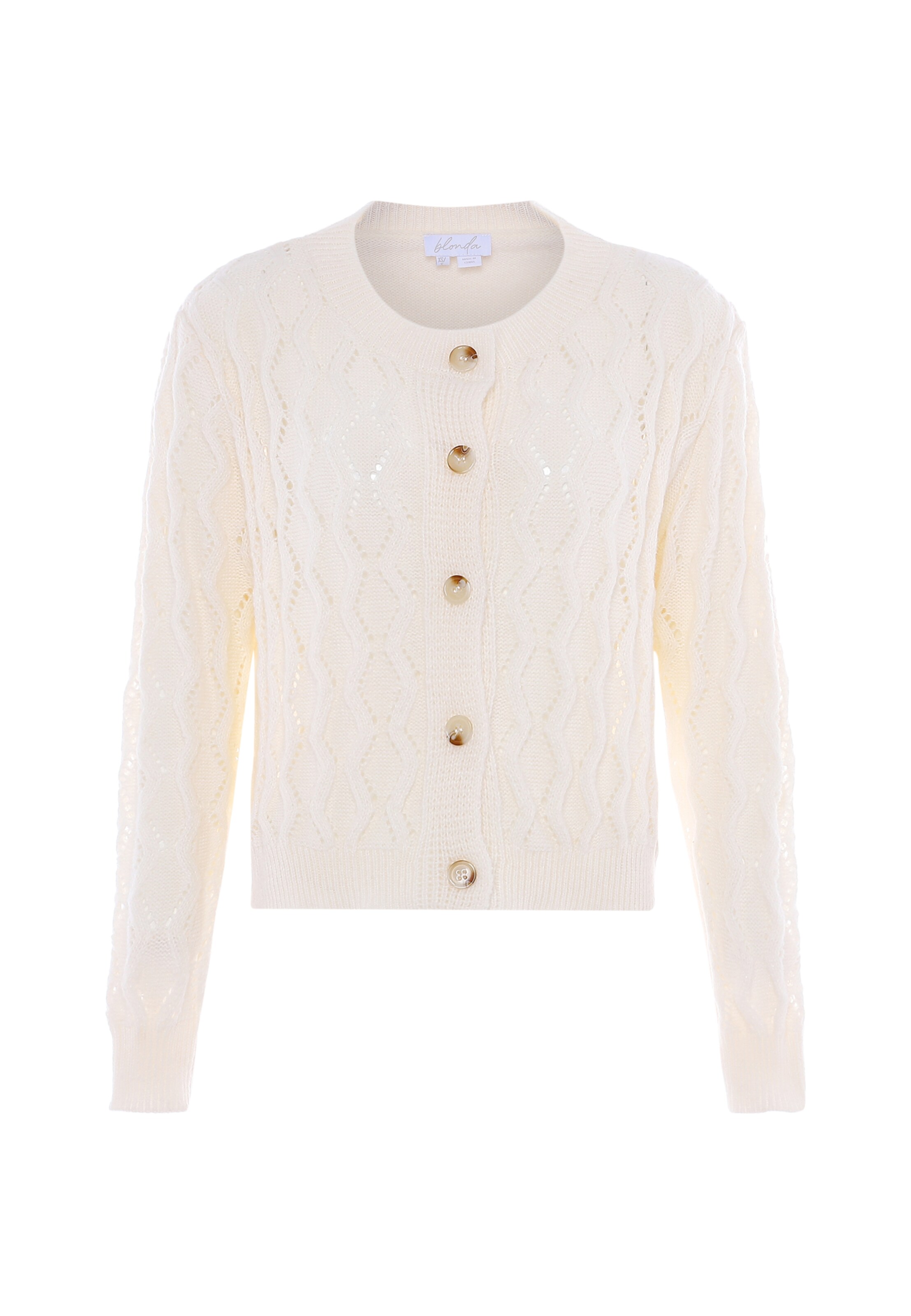 balts BLONDA Adīta jaka: no priekšpuses