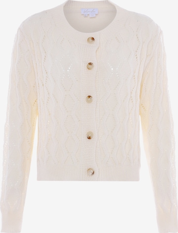 BLONDA Knit Cardigan in White: front