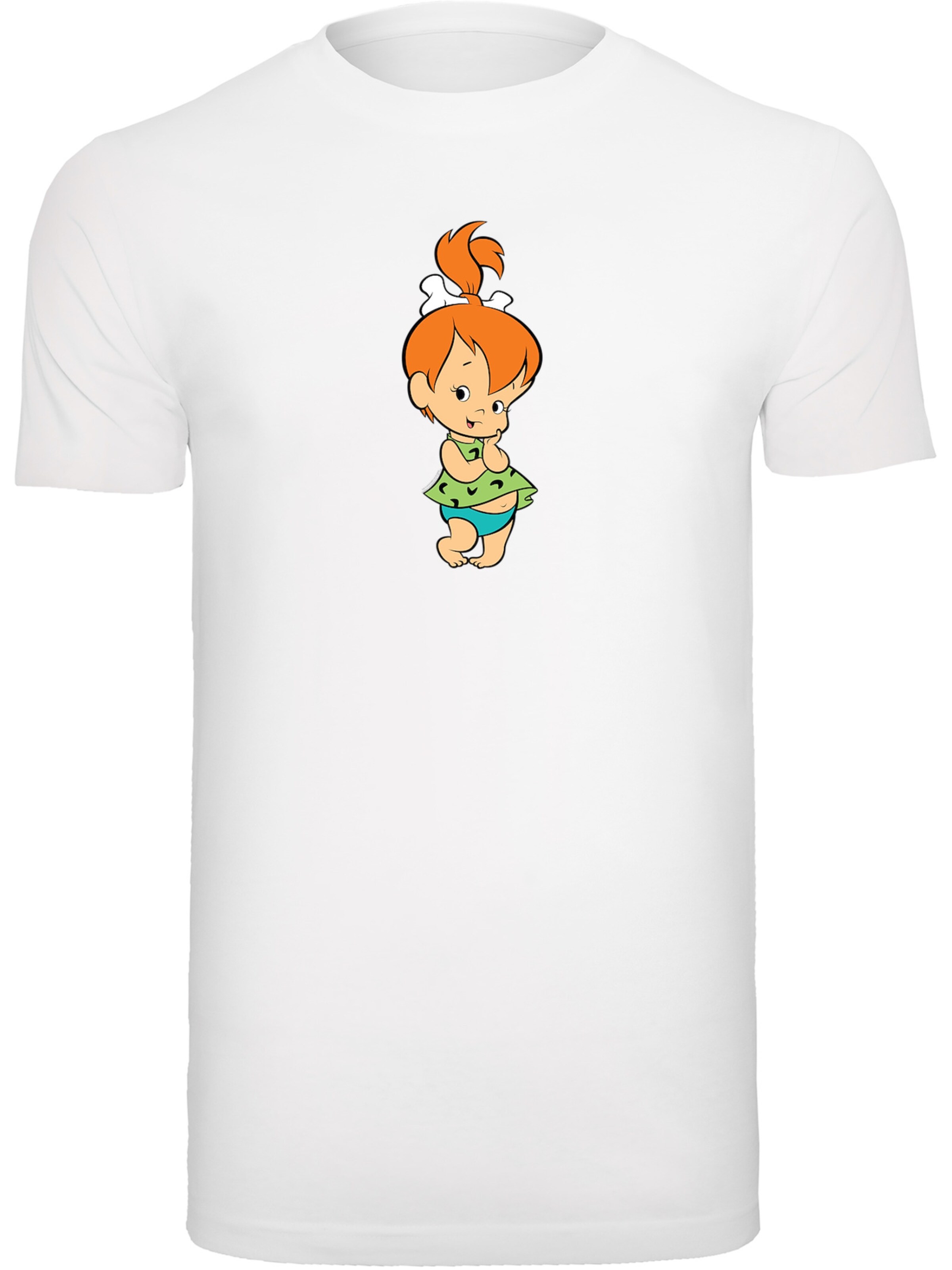 T-Shirt 'Pebbles Flintstone' F4NT4STIC en blanc : devant