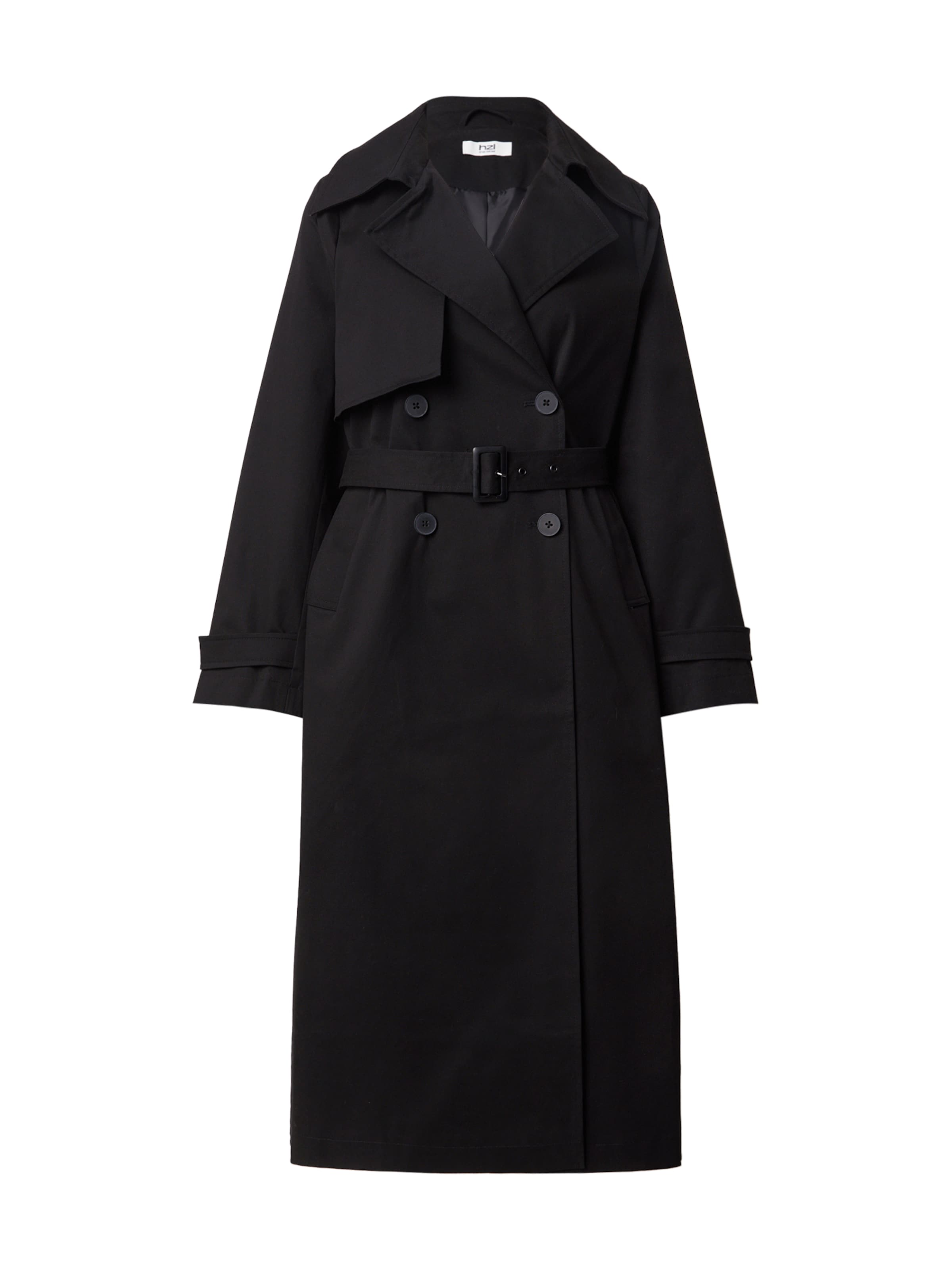 hzl the label Ανοιξιάτικο και φθινοπωρινό παλτό σε μαύρο: μπροστά