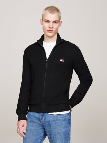 Tommy Jeans Strickjacke in Schwarz: Vorderseite