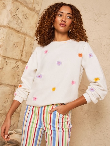 love & roses Sweatshirt i hvid