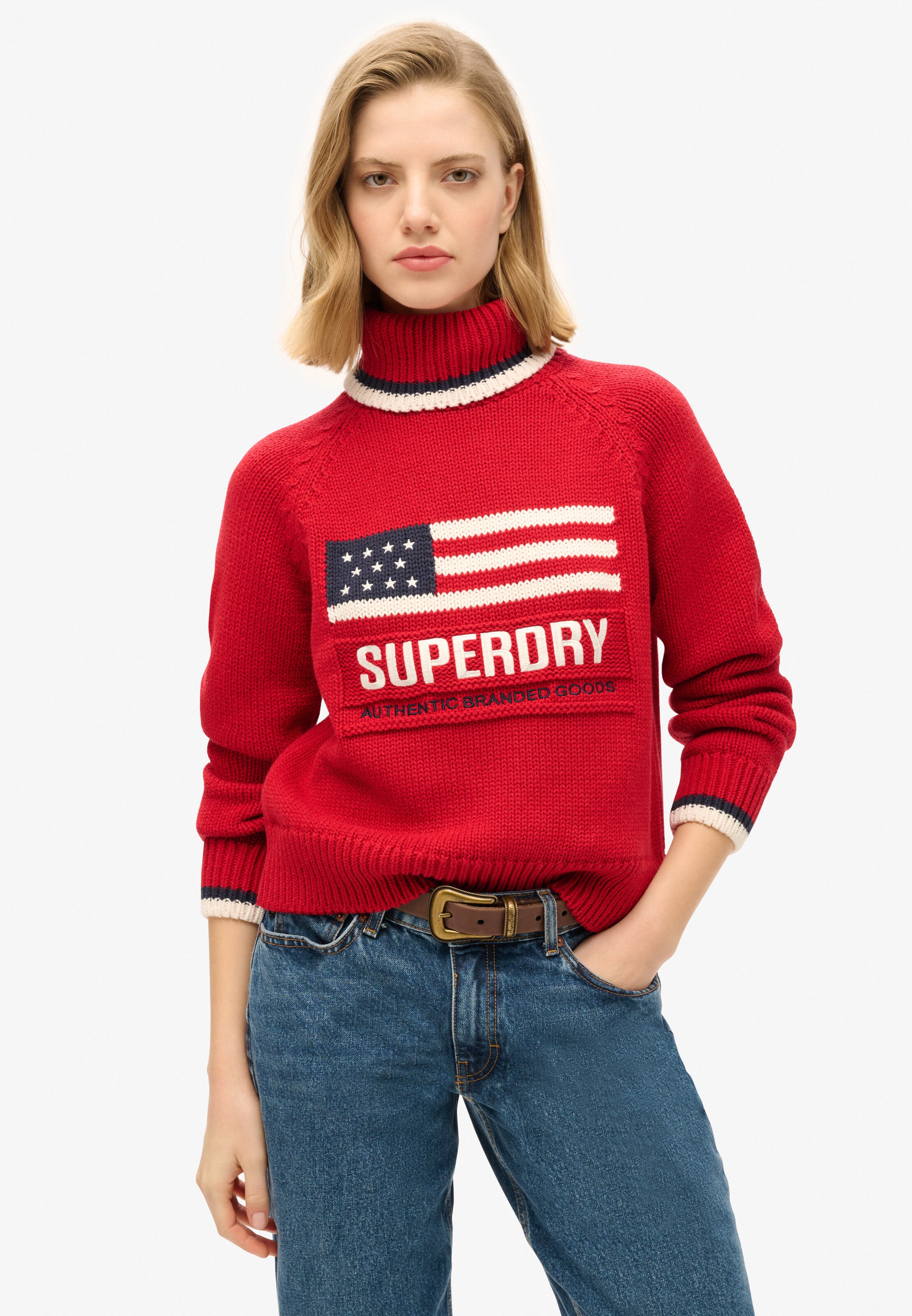 Pull-over 'Americana' Superdry en rouge : devant