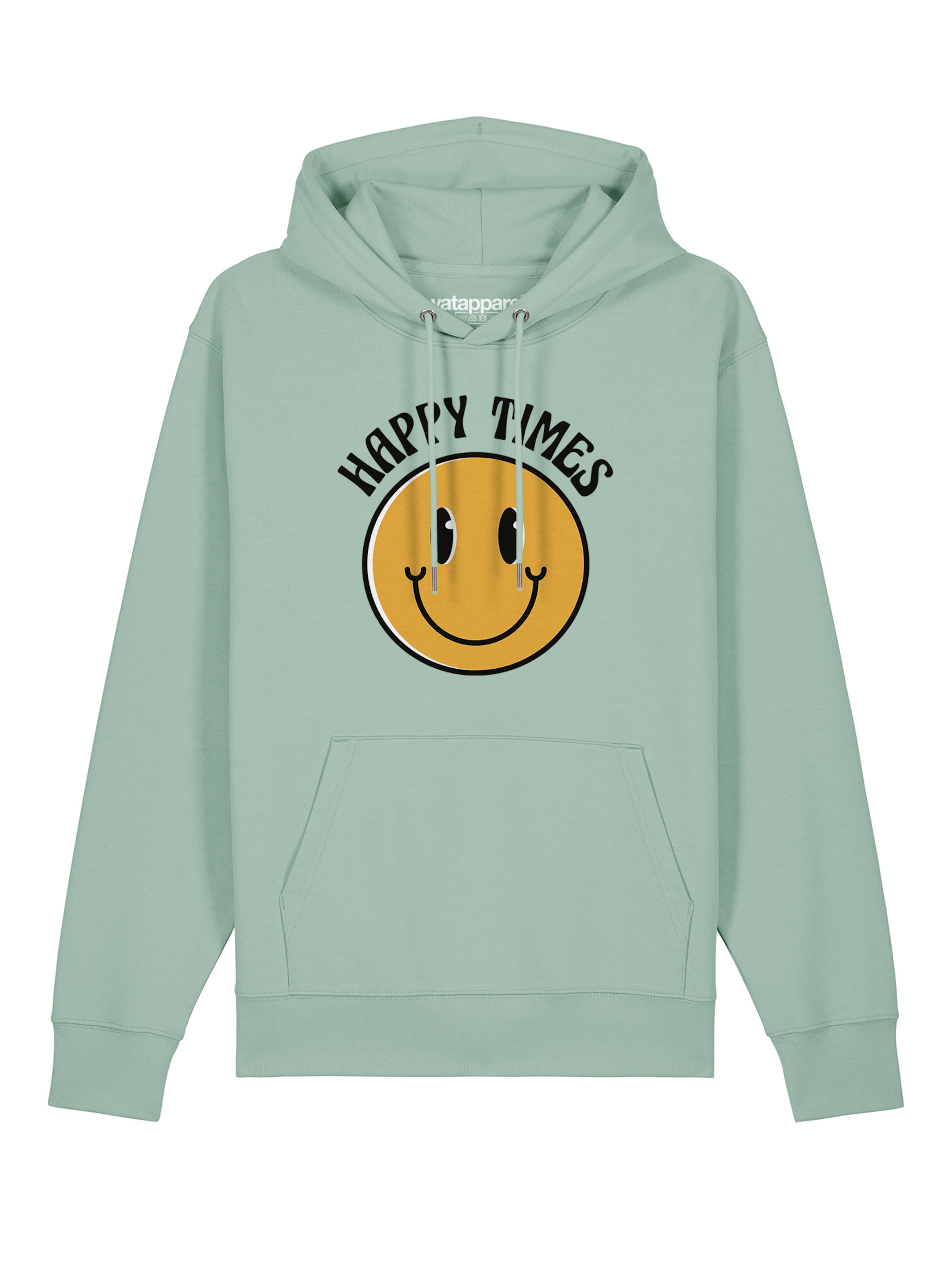 Watapparel Sweatshirt ' Happy times smiley emoji ' in Groen: voorkant