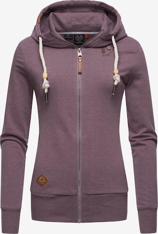 Ragwear Zip-Up Hoodie 'Paya' in Purple: front