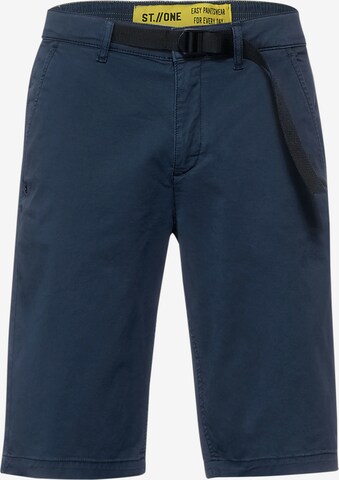 Street One MEN Regular Chino Pants in Blue: front