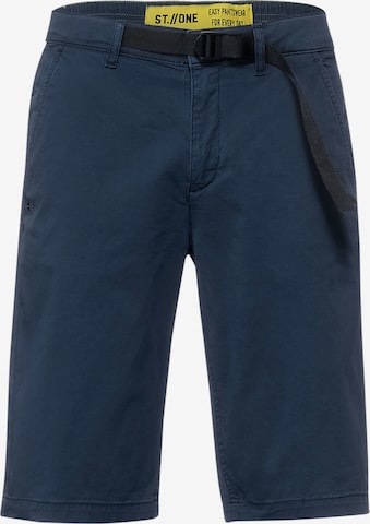 Street One MEN Regular Chino Pants in Blue: front