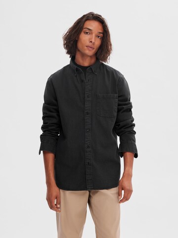 SELECTED HOMME Klasický střih Košile 'Regrick' – černá: přední strana