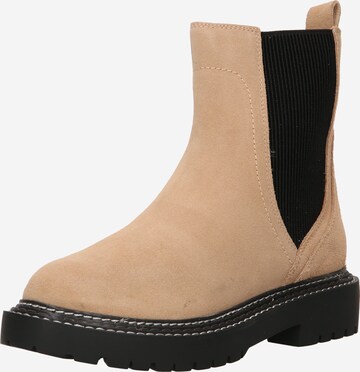 Chelsea Boots River Island en beige : devant