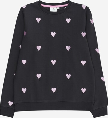 Sweat-shirt 'HEART' The New en noir : devant