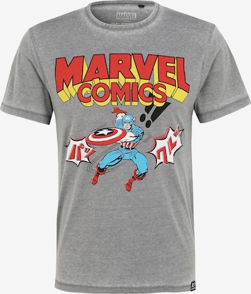 Recovered Shirt 'Marvel Comics Captain America Japan' in Grey: front