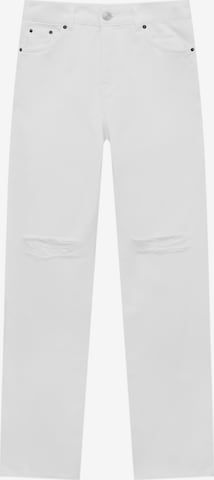 Pull&Bear Regular Jeans in White: front