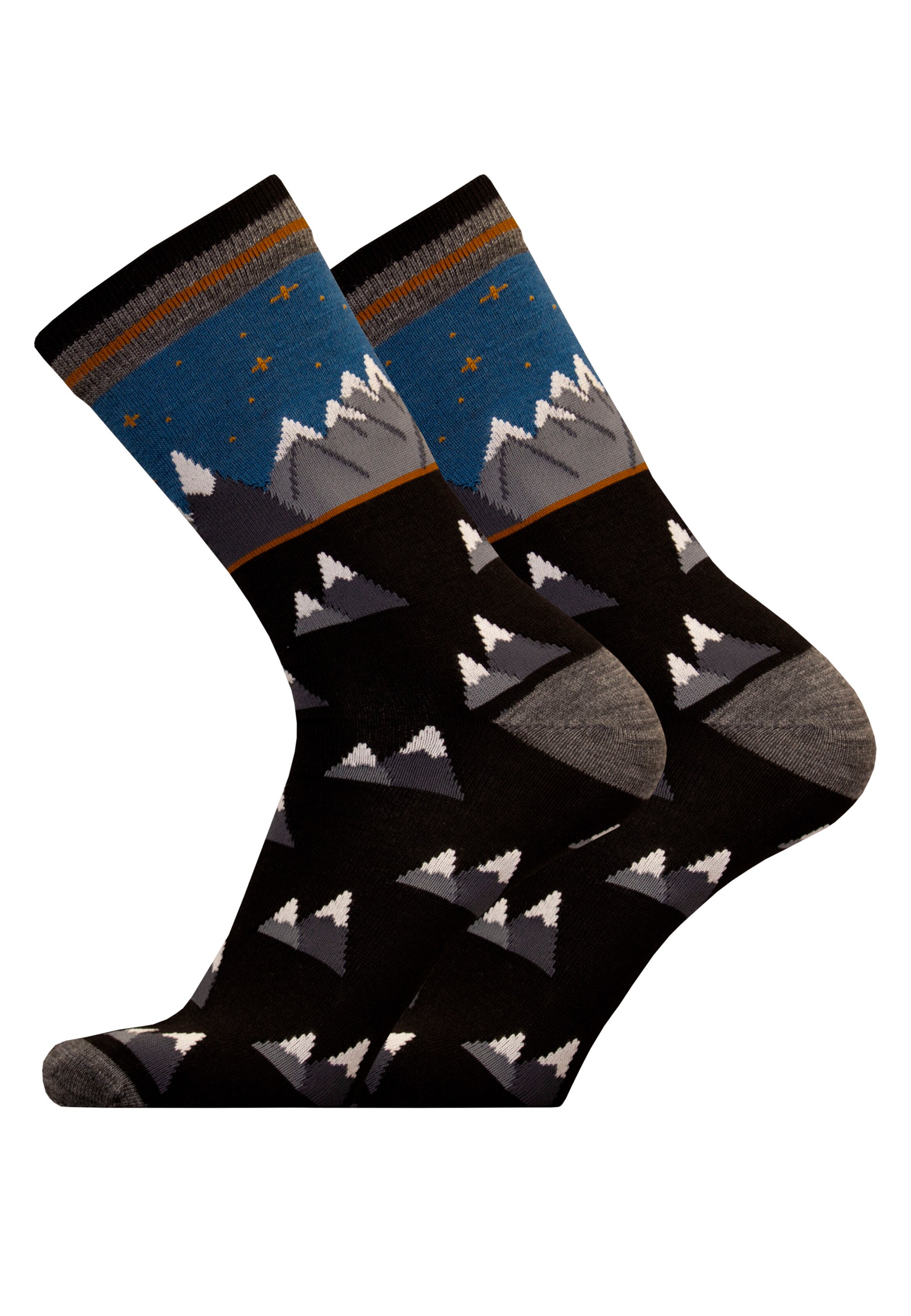 UphillSport Socken 'MOUNTAINS' in Schwarz: Vorderseite