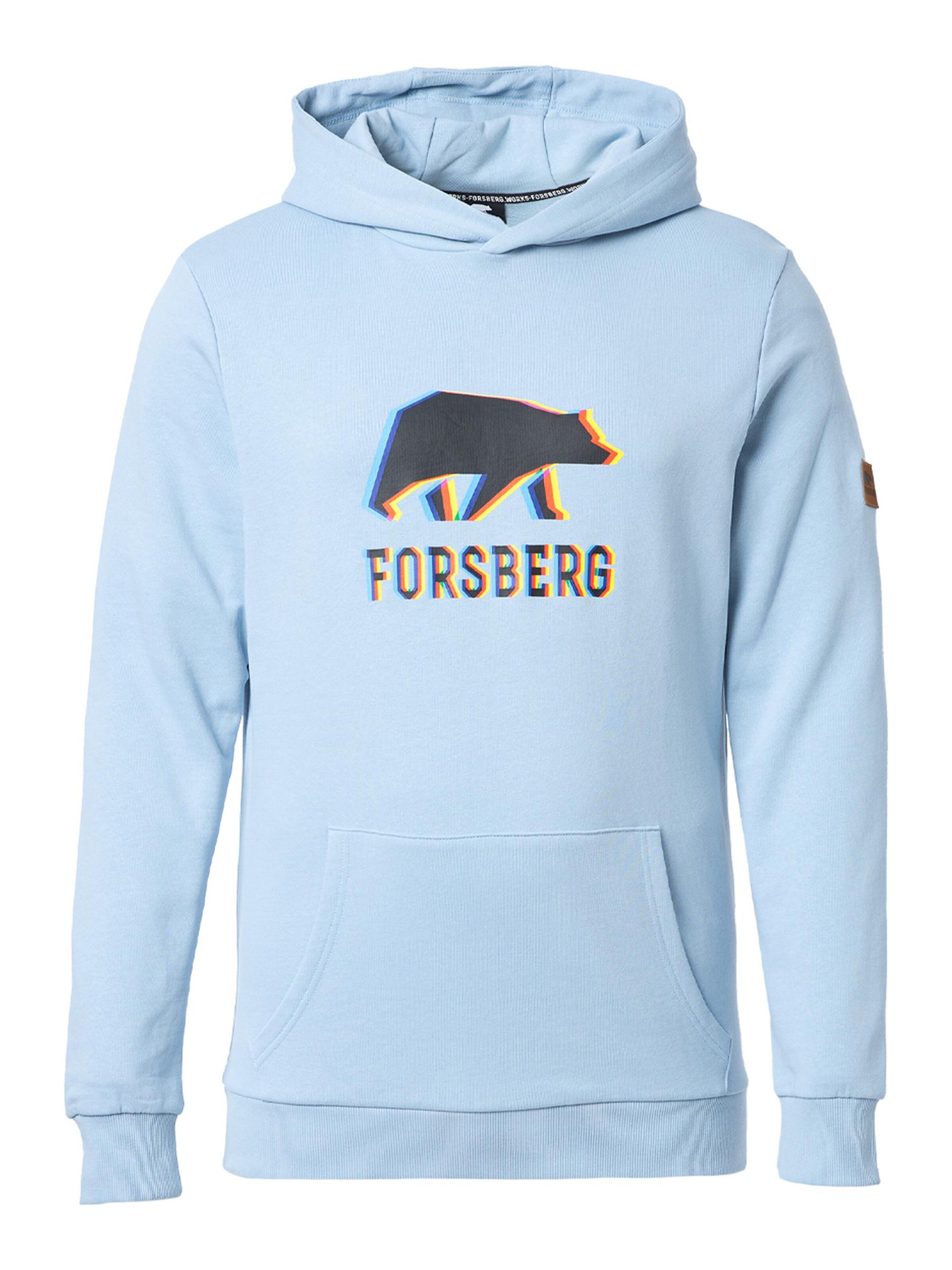 FORSBERG Sweatshirt 'Hoodie mit schwarzem Anaglyph-Logo' in Blue: front