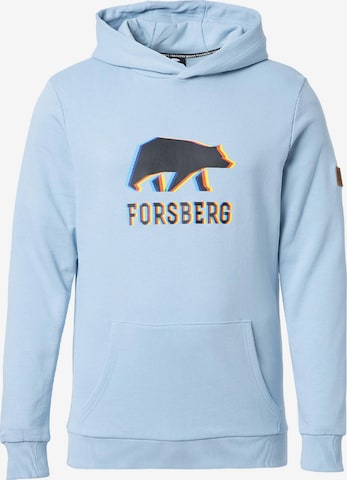 FORSBERG Sweatshirt 'Hoodie mit schwarzem Anaglyph-Logo' in Blue: front