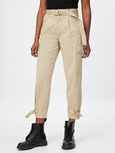 Stitch and Soul Cargobroek in de kleur Beige, Modelweergave