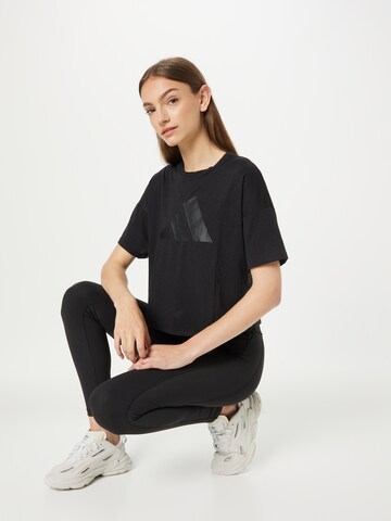 T-shirt fonctionnel 'Icons 3 Bar' ADIDAS PERFORMANCE en noir