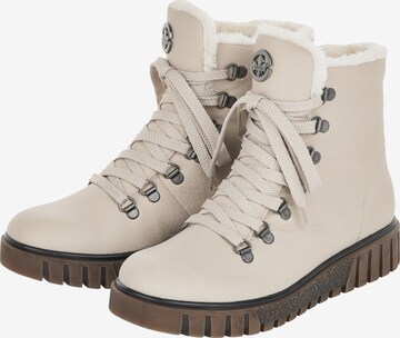 Rieker Lace-Up Boots in Beige