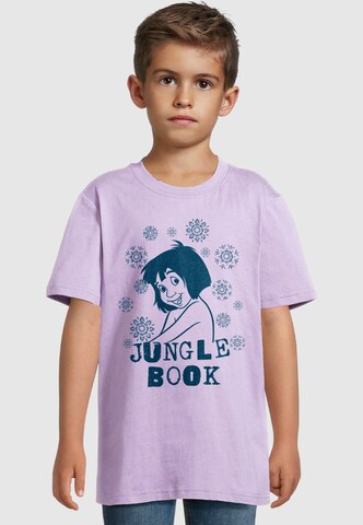 T-Shirt 'Jungle Book - Mowgli Flowers' ABSOLUTE CULT en violet : devant