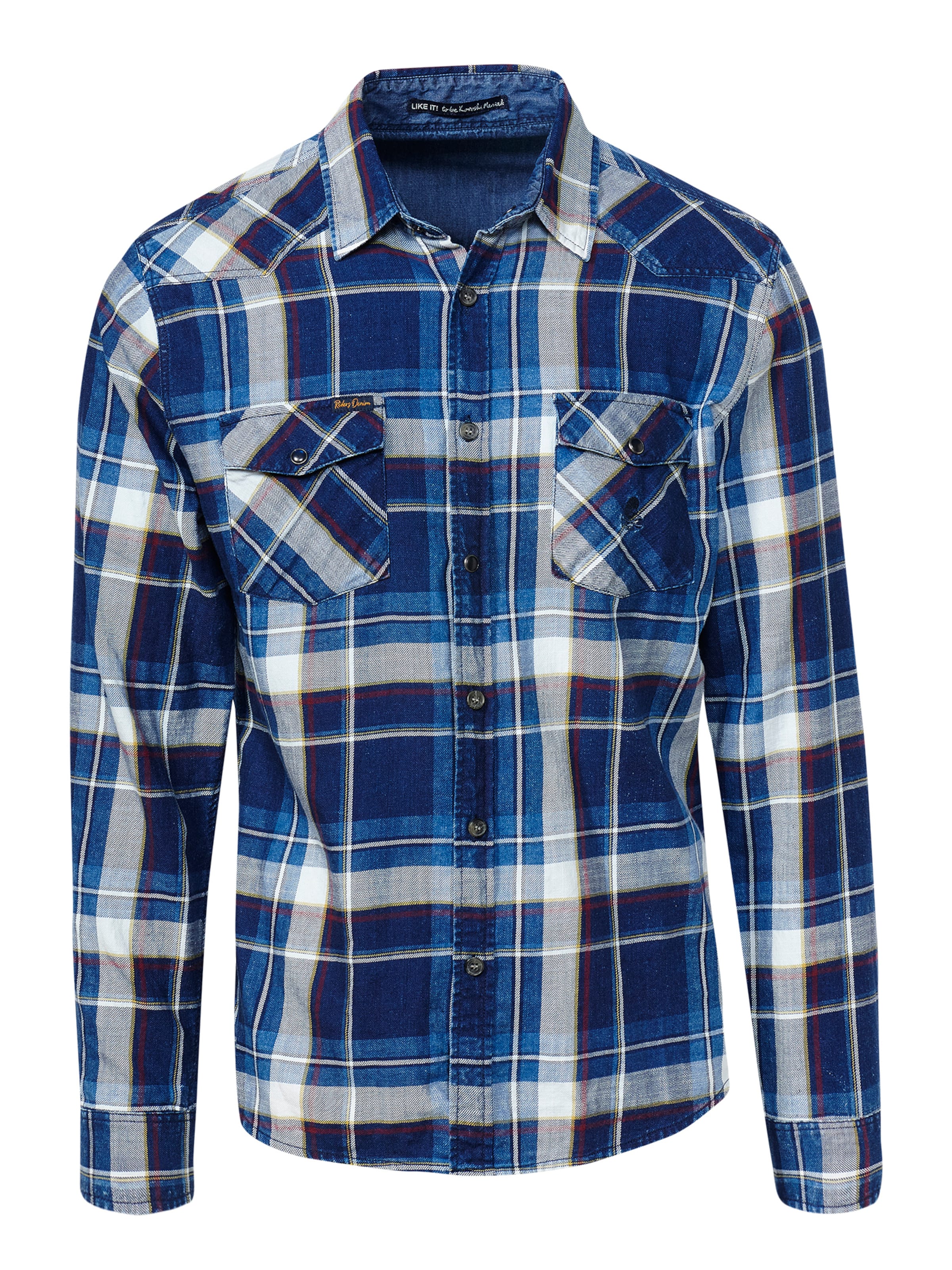 KOROSHI Regular fit Overhemd in Blauw: voorkant