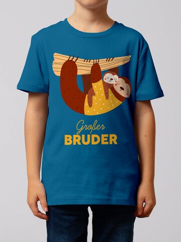 Maglietta 'Faultier Großer Bruder' di watabout.kids in blu