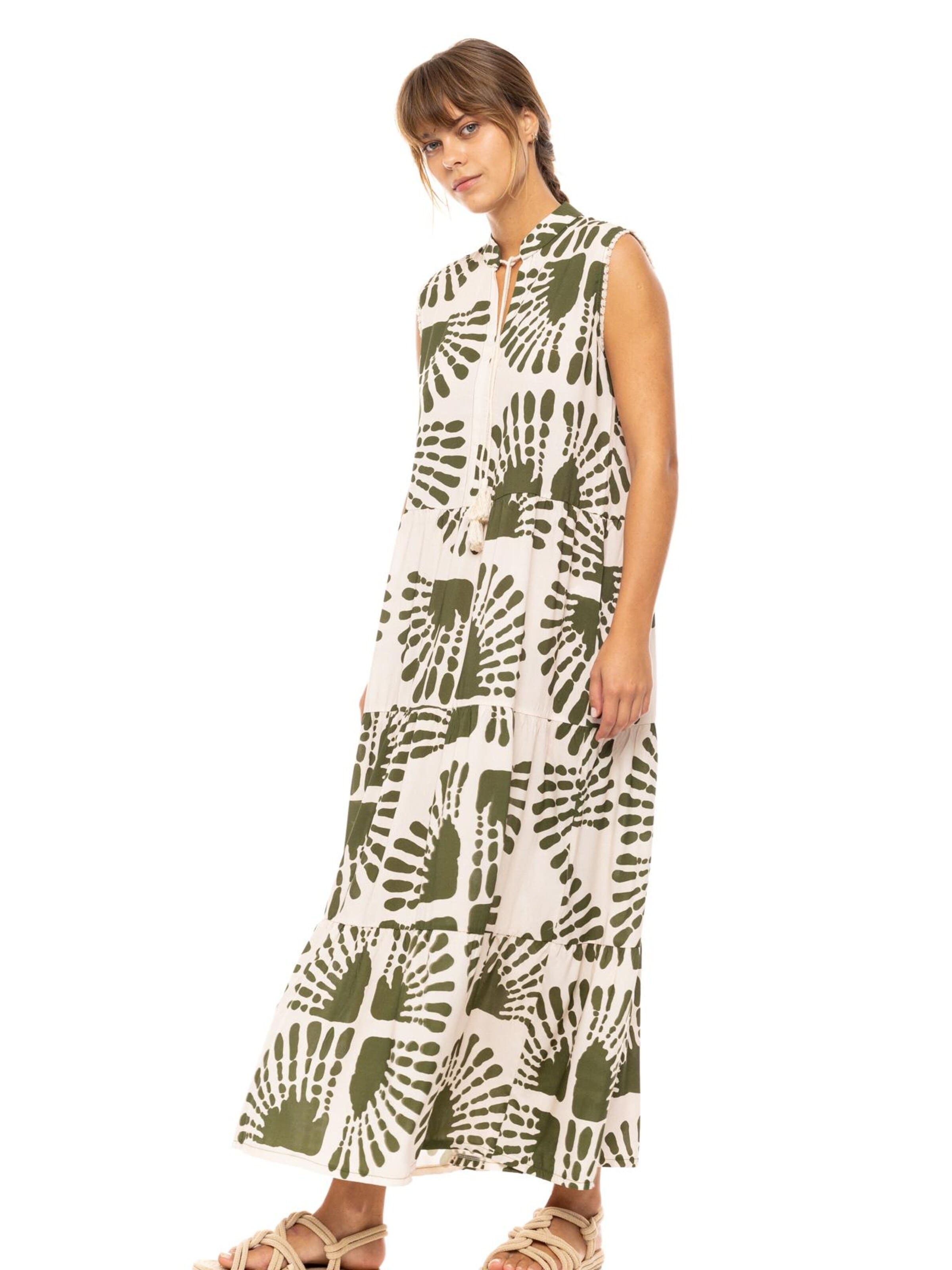 Pink Label Zomerjurk 'Jade Safari' in Groen