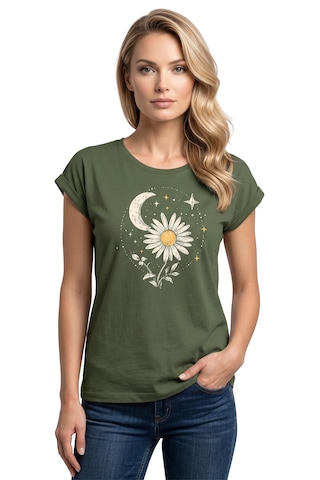 MAKAYA Shirt 'Daisy Stars' in Green: front
