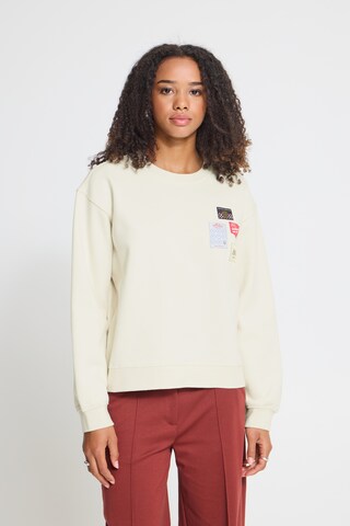 ICHI - Sweatshirt 'MERELLA' em bege: frente