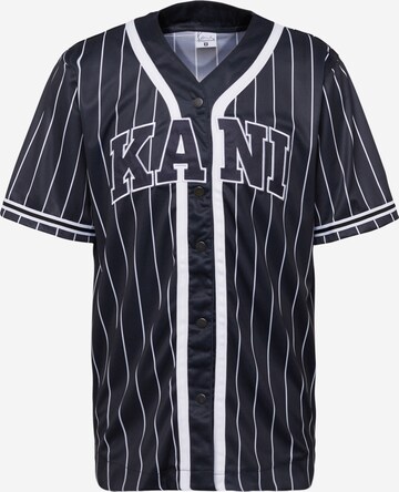 Karl Kani Shirt 'Serif Pinstripe' in Zwart: voorkant