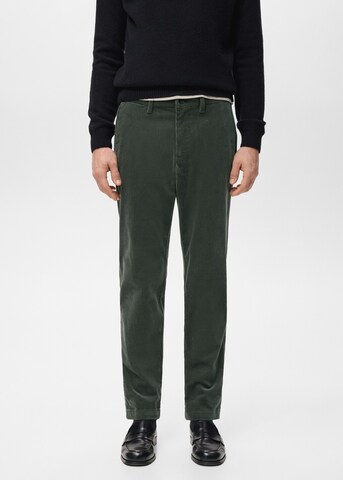 MANGO MAN Slim fit Pants 'Berdam' in Green: front