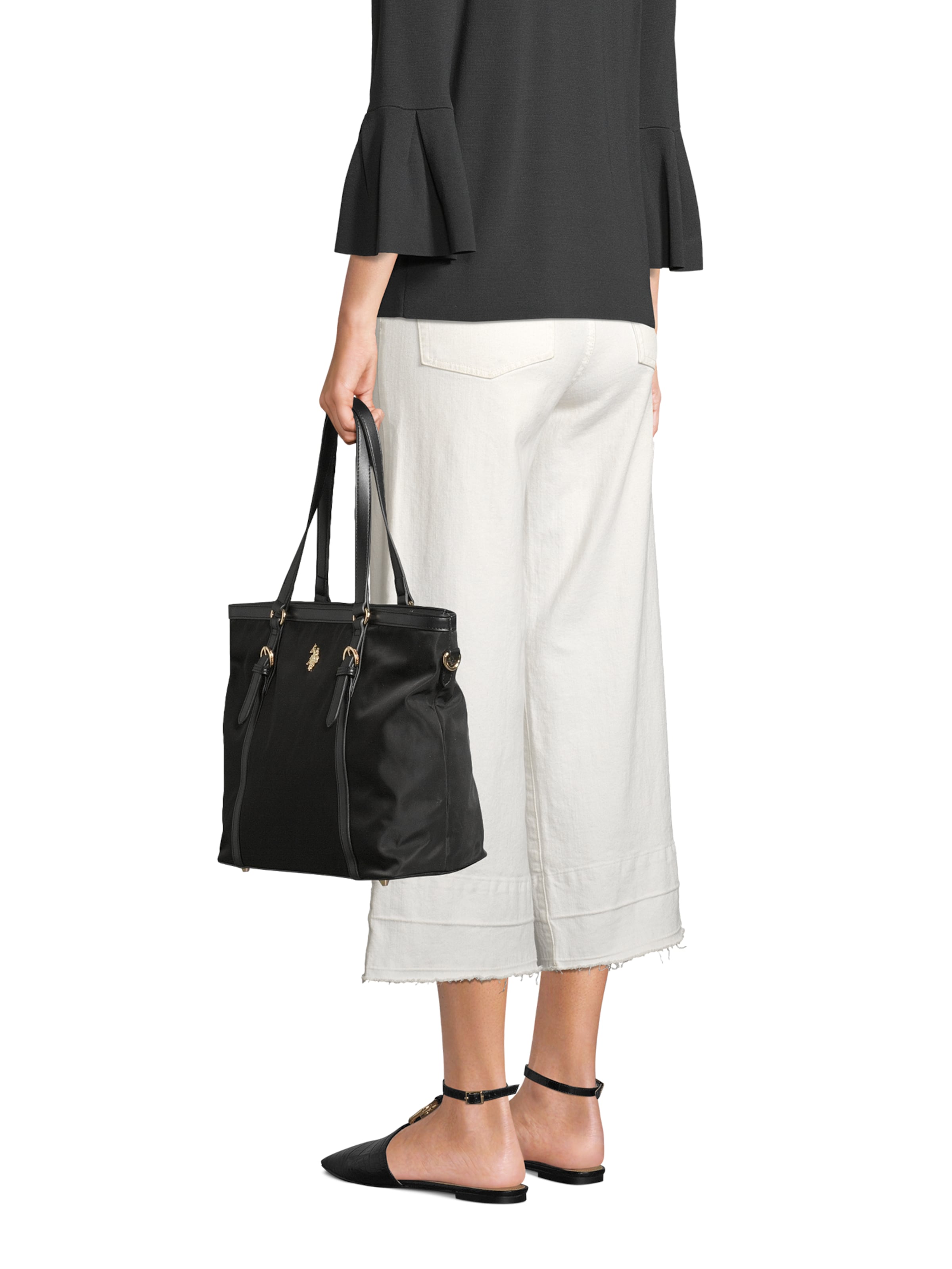 U.S. POLO ASSN. Ostoskassi 'Houston' värissä musta: etupuoli