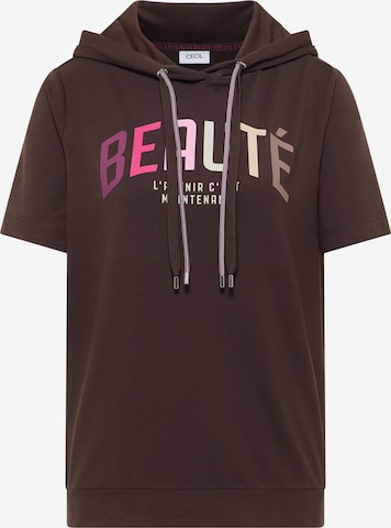 CECIL Sweatshirt in Brown: front