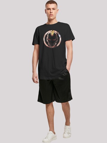 F4NT4STIC T-Shirt 'Marvel Superhelden Iron Man Montage Symbol' in Schwarz