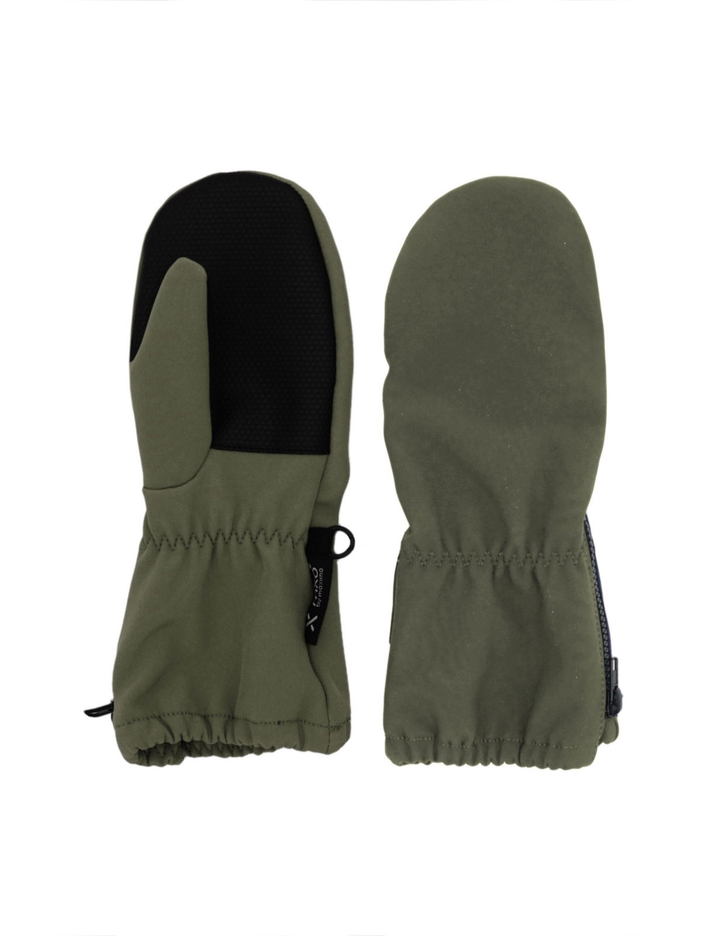 MAXIMO Handschuhe 'MINI-Fausthandschuhe,Softshell Reißverschluß'‌‌‌‌‌‌‌‌‌ in Grün: Vorderseite
