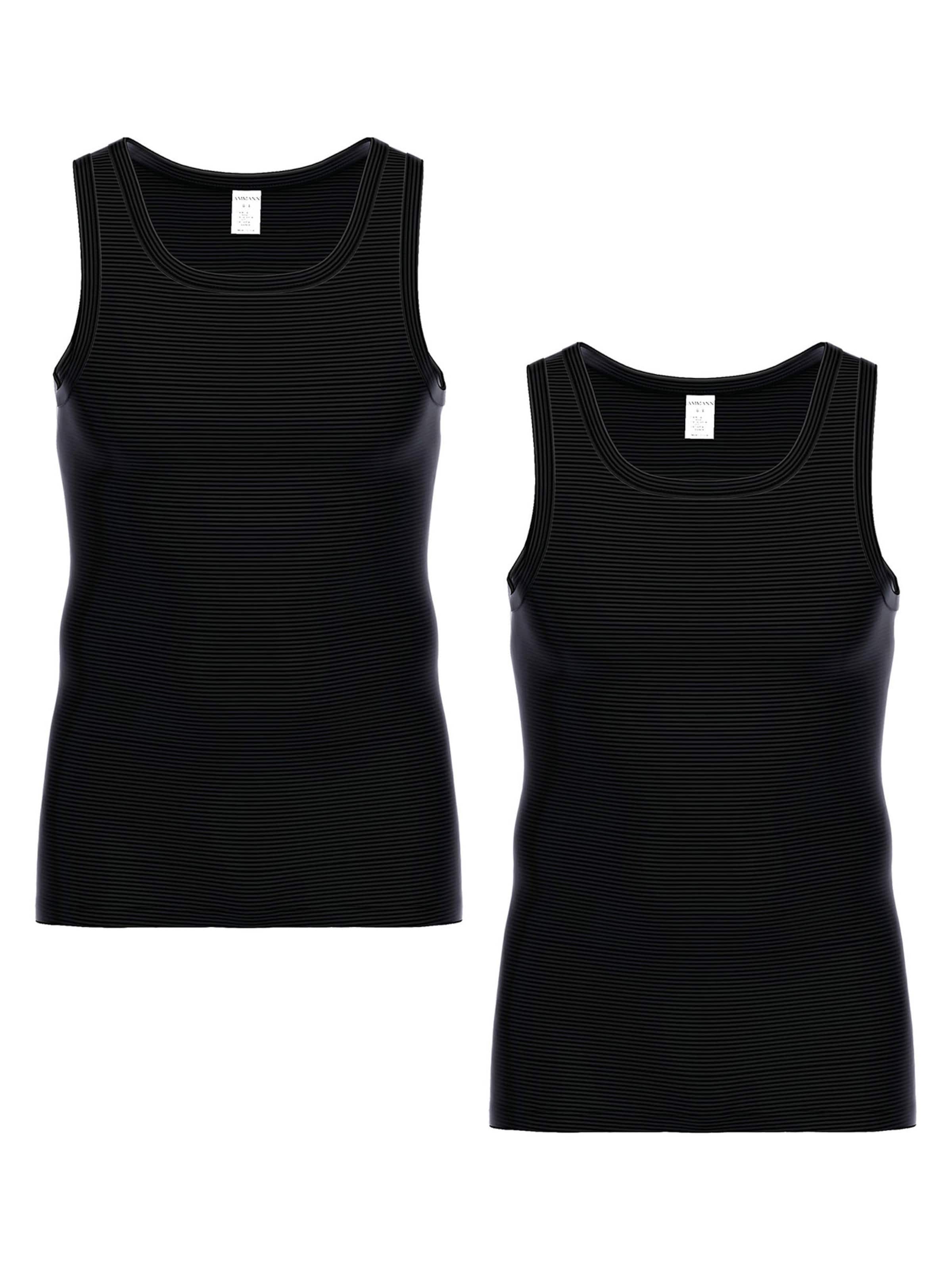 Maillot de corps ' Cotton & More Athletic ' Ammann en noir : devant
