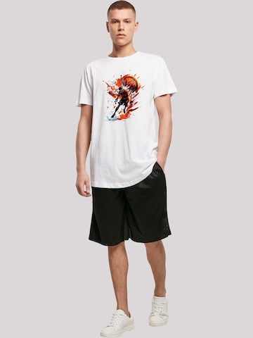 F4NT4STIC Shirt 'Basketball Sports Collection Orange Splash' in White