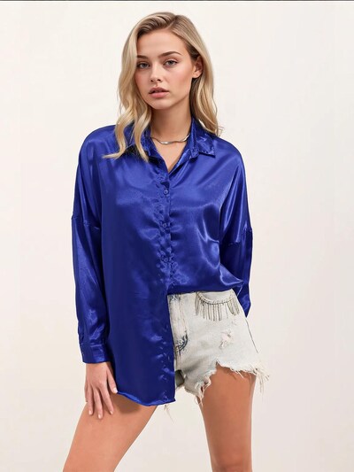 Camicia da donna Bigdart di colore blu cobalto, Visualizzazione prodotti