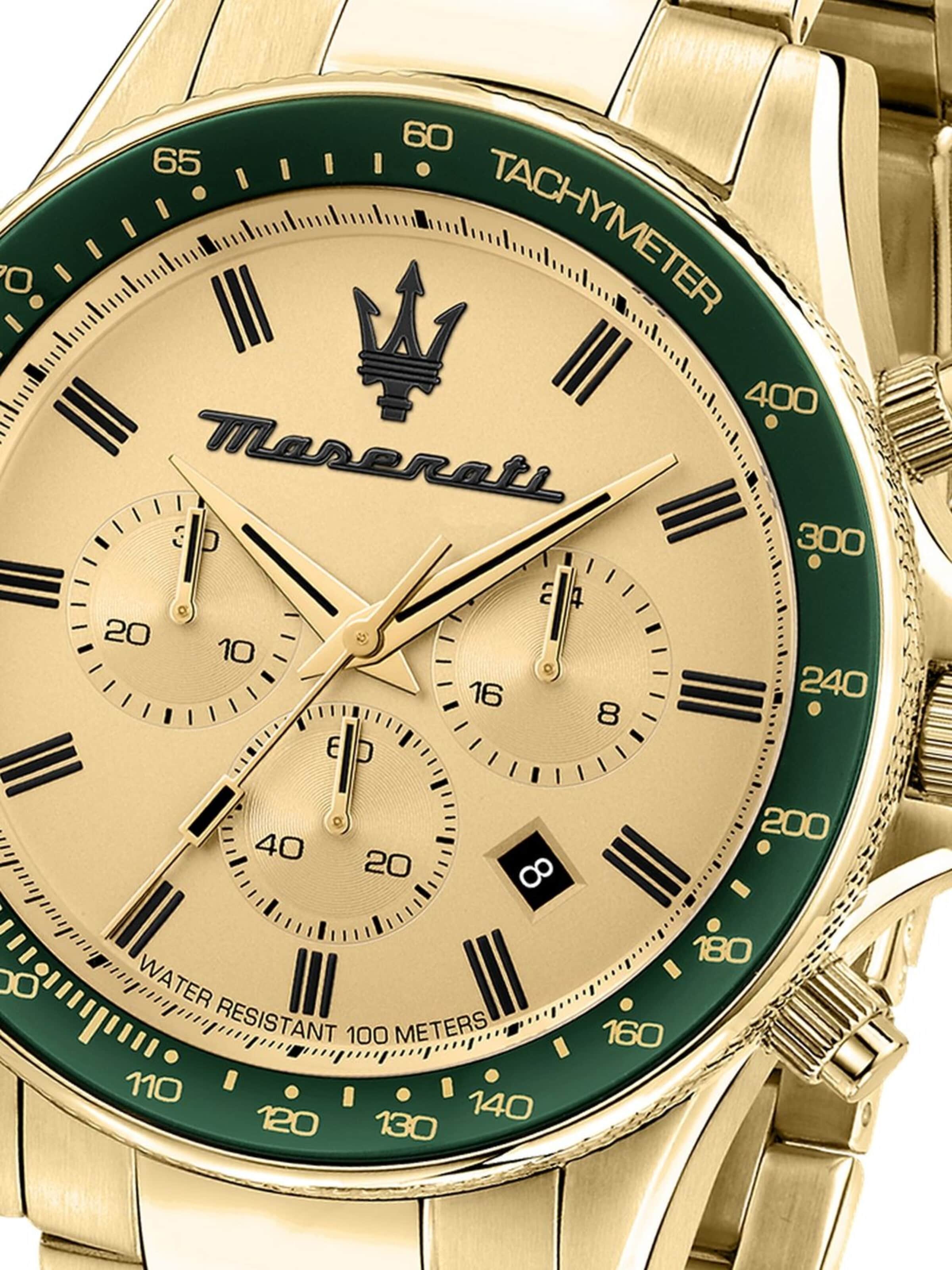 Montre à affichage analogique Maserati en or