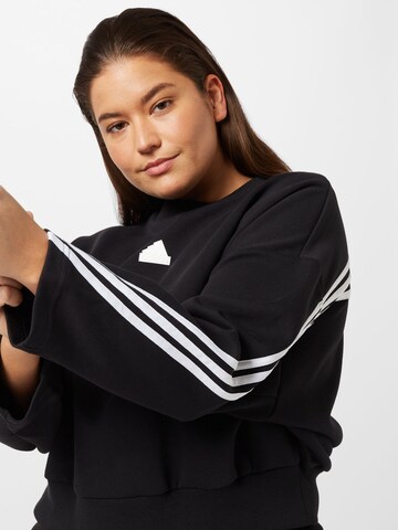 ADIDAS SPORTSWEAR Спортен суитшърт с качулка 'Future Icons 3-Stripes ' в черно