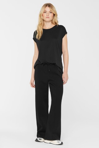 SENSES.THE LABEL Regular Weite Hose aus Interlock-Jersey in Schwarz