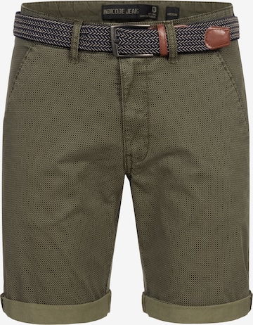 INDICODE JEANS Regular Trousers ' Estrada ' in Green: front