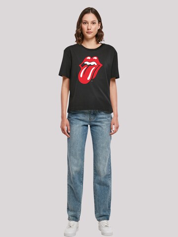 F4NT4STIC Shirt 'The Rolling Stones Classic Tongue' in Black