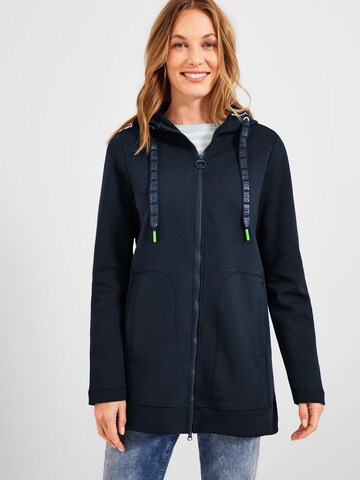 CECIL Zip-Up Hoodie in Blue: front