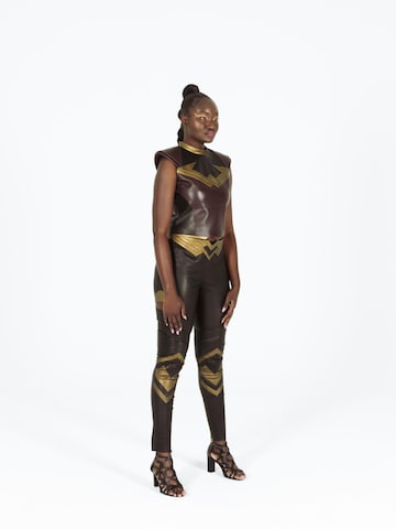 Coupe slim Pantalon folklorique 'Amazonian Gold Belt – Pantalon' Vibranyum en noir