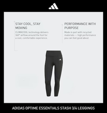 ADIDAS PERFORMANCE - Skinny Pantalón deportivo 'Optime Essentials' en negro