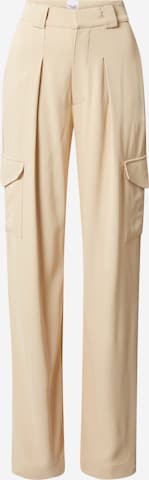 Ema Louise x ABOUT YOU Regular Pleat-Front Pants 'Lena' in Beige: front
