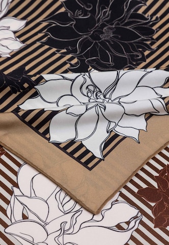 Foulard ' Dahlias & Stripes ' Roeckl en beige