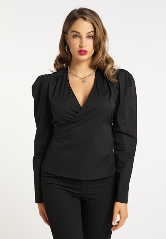 faina Blouse in Zwart: voorkant